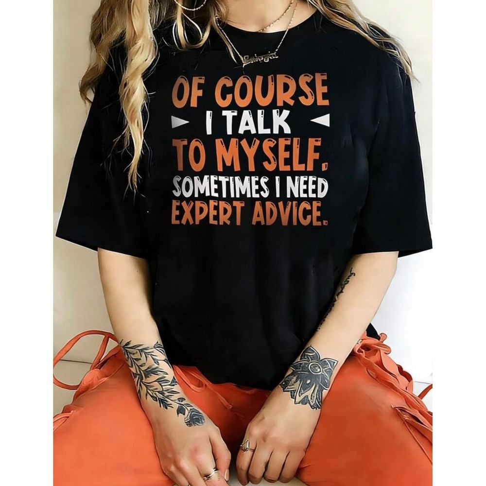 Womens‎ Expert Advice Graphic Tee Black Short Sleeve T-Shirt Size M